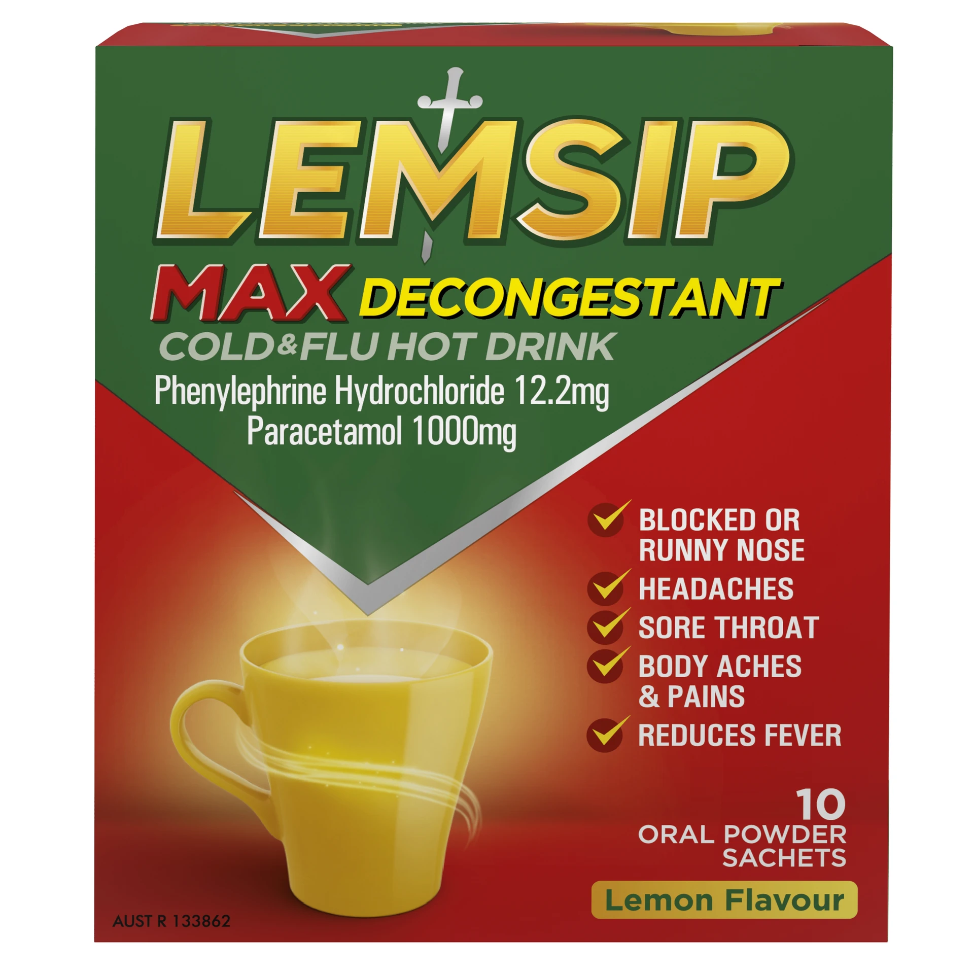 Lemsip Max With Decongestant Lemon 10 Sachets