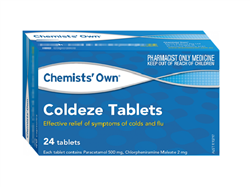 Chemists Own Coldeze 24 Tablets