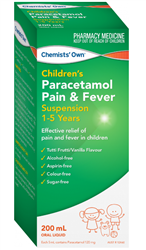 Chemists Own Paracetamol 1 5 Yrs Susp 200mL