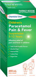 Chemists Own Paracetamol 5 12 Years Suspension 200mL
