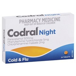 Codral PE Night Time 24 Tablets