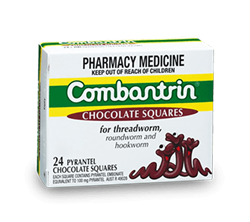 COMBANTRIN COMBANTRIN CHOC SQUARES 24