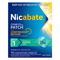 Nicabate Clear Patch 21mg 2 Weeks