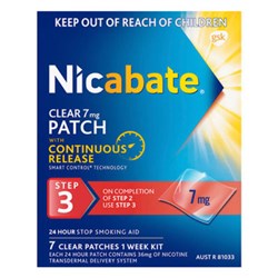 Nicabate Clear Patch 7mg Step 3 7 Patches