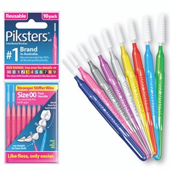 Piksters Size 0 Grey Interdental Brush 10 Pack
