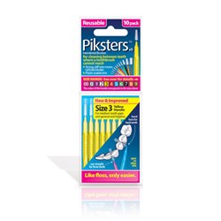 Piksters Size 3 Interdental Brush Yellow 10 Pack