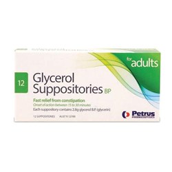 Glycerol Suppositories Adult Petrus 12 Pack