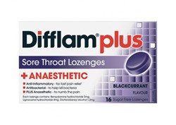 Difflam Plus Sugar Free Blackcurrant 16 Lozenges