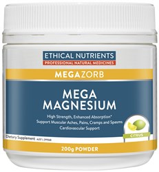 Ethical Nutrients Mega Magnesium Powder Citrus 200g