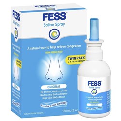 Fess Saline Nasal Spray 75mL x 2 Packs