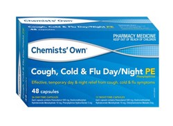 Chemists Own Cough Cold  Flu DayNight PE 48 Capsules