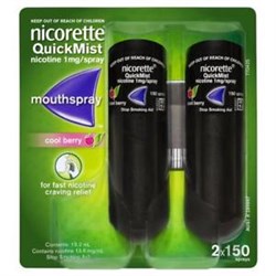 Nicorette Quick Mist Mouthspray Cool Berry Duo 2 x 150 Sprays