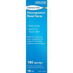 Chemists Own Decongestant Nasal Spray 18mL