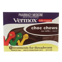 Vermox Choc Chews 4 Tablets
