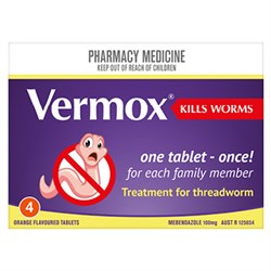 Vermox 100mg 4 Tablets
