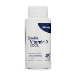 Faulding Remedies Vitamin D 1000 IU 200 Capsules